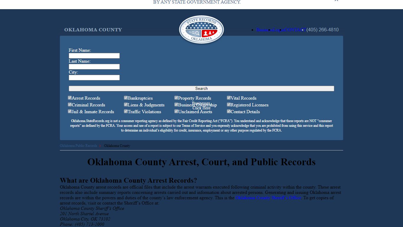 Oklahoma County Arrest, Court, and Public Records